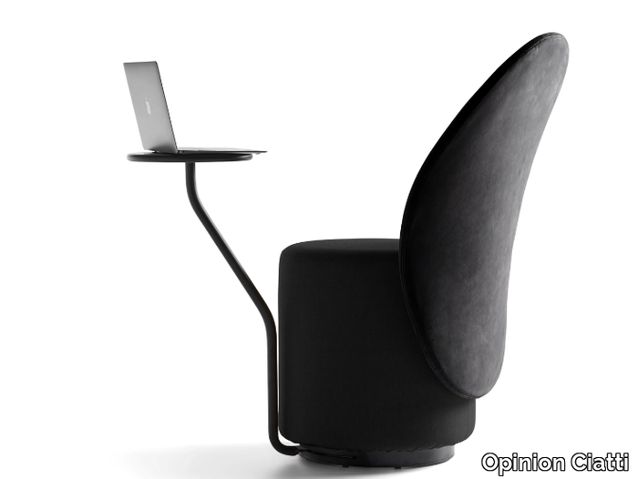 LOOMI - Upholstered armchair with swivel small table _ Opinion Ciatti