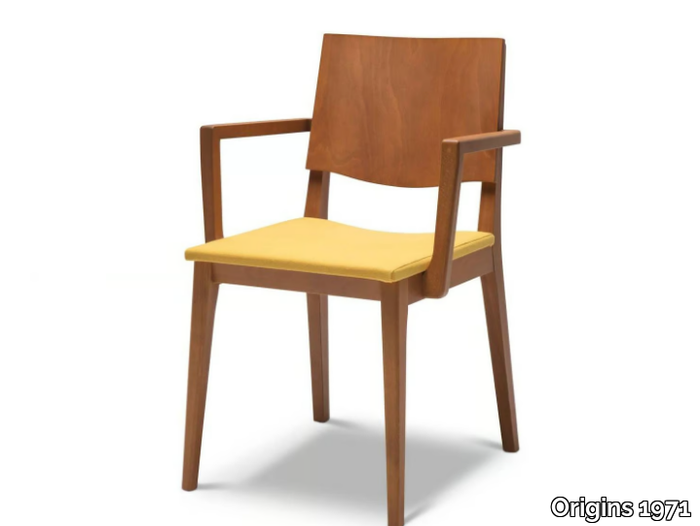 MAXIM 167 - Beech chair with armrests _ Origins 1971