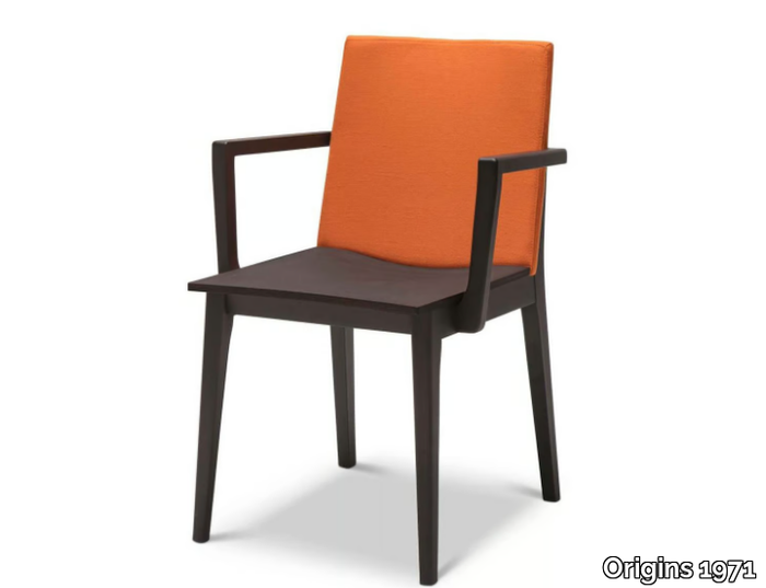 MAXIM FULL 173 - Beech chair with armrests _ Origins 1971