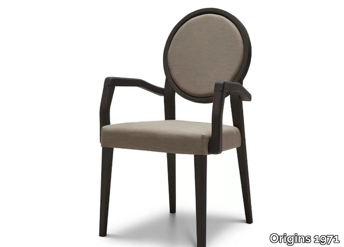 MEDAILLON 193 - Medallion upholstered chair with armrests _ Origins 1971