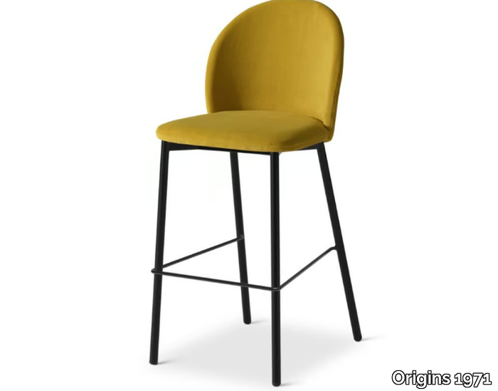 CHLOE 538 - High upholstered velvet stool with back _ Origins 1971