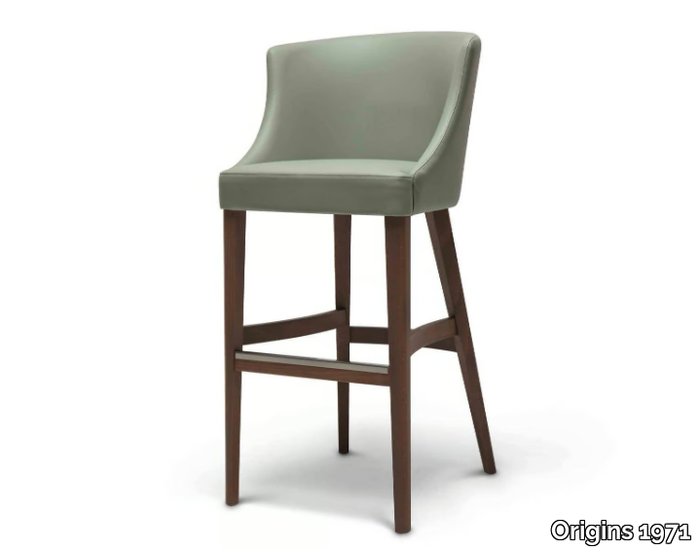 ELIAS 267 - High upholstered fabric stool with back _ Origins 1971