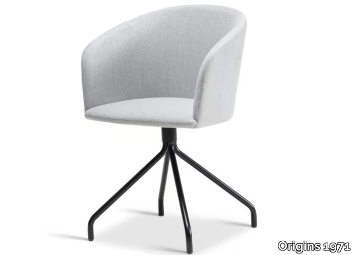 CLAIRE 701 - Swivel upholstered fabric chair with armrests _ Origins 1971