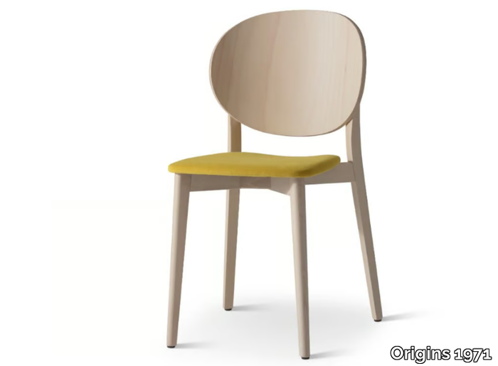 COCO 355 - Stackable beech chair with integrated cushion _ Origins 1971