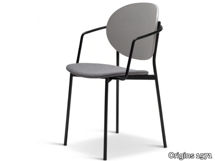 COCO METAL 359-M - Stackable steel chair with armrests _ Origins 1971