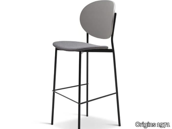 COCO METAL 362-M - High steel stool with back _ Origins 1971