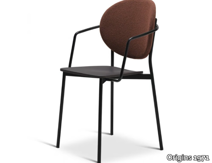 DAME METAL 366-M - Stackable steel chair with armrests _ Origins 1971