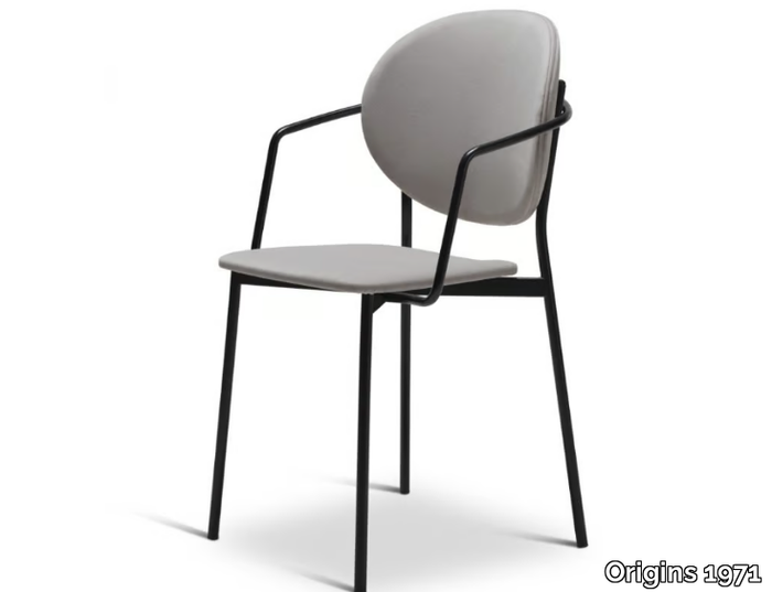 DAME METAL 367-M - Stackable steel chair with armrests _ Origins 1971