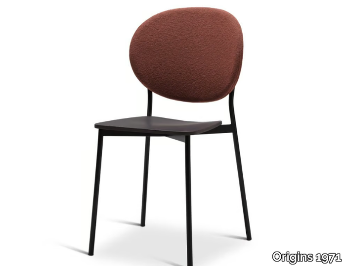 DAME METAL 363-M - Stackable steel chair with fabric seat _ Origins 1971