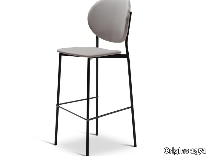 DAME METAL 370-M - High steel stool with back _ Origins 1971