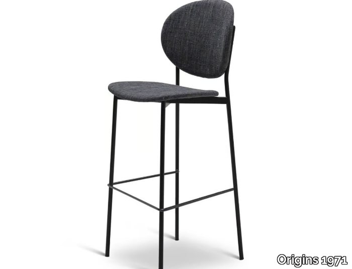 DAME METAL 371-M - High steel stool with back _ Origins 1971