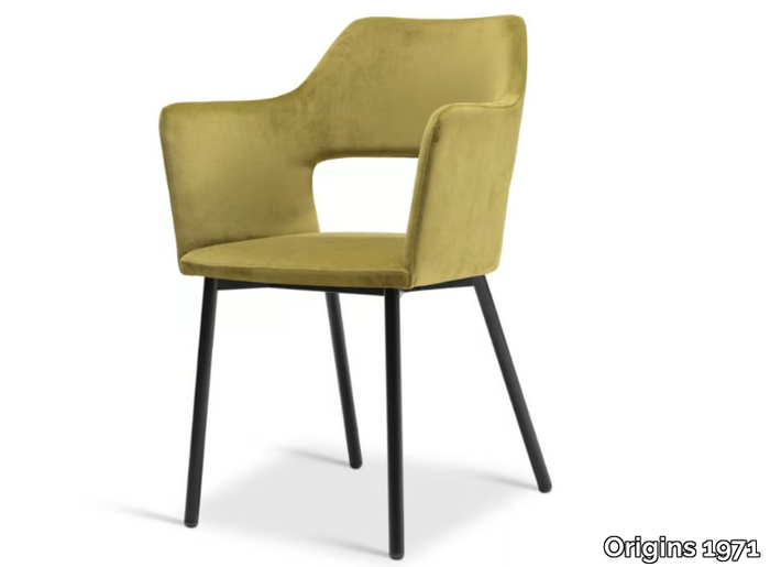 EDITH 715 - Upholstered velvet chair with armrests _ Origins 1971