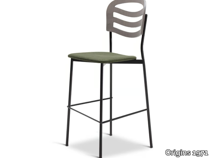 FARAH METAL 316-M - High steel stool with back _ Origins 1971