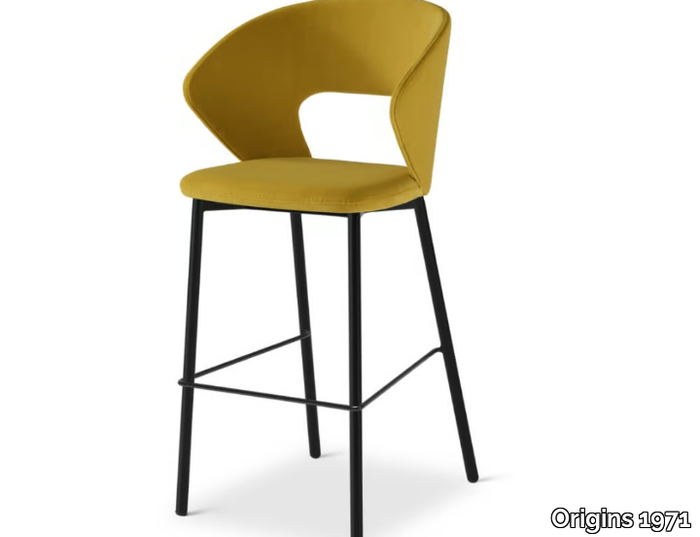 FARD 668 - High upholstered velvet stool with back _ Origins 1971