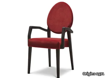 VICTORIA 201 - Stackable upholstered chair with armrests _ Origins 1971