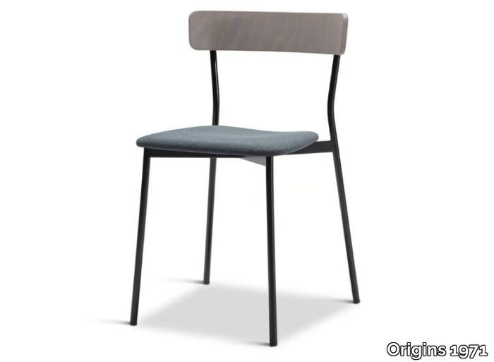 KAT METAL 301-M - Stackable steel chair with seat covered in fabric _ Origins 1971