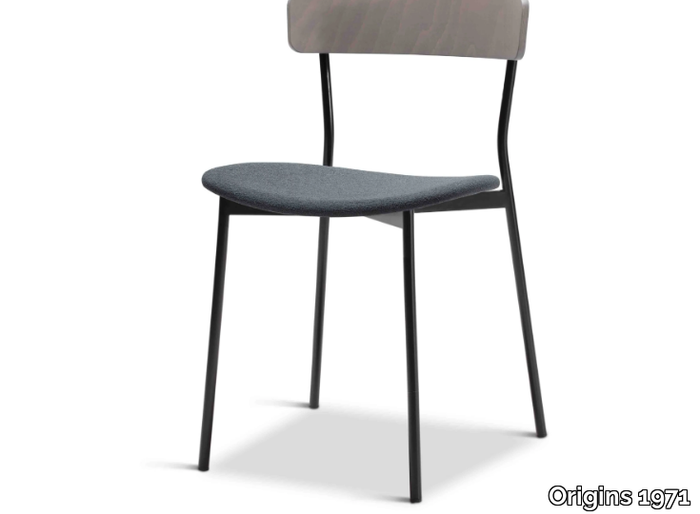 KAT METAL 302-M - Stackable steel chair with seat covered in fabric _ Origins 1971