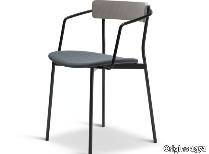 KAT METAL 305-M - Stackable steel chair with armrests _ Origins 1971