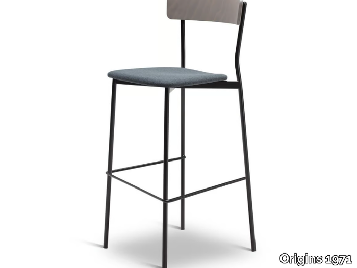 KAT METAL 307-M - High steel stool with back _ Origins 1971