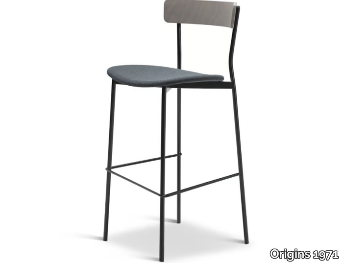 KAT METAL 308-M - High steel stool with footrest _ Origins 1971