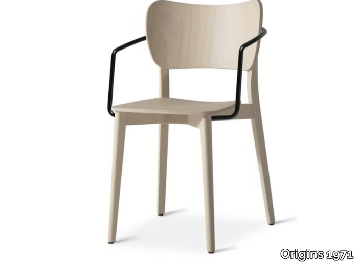 RAMI 339 - Stackable beech chair open back _ Origins 1971