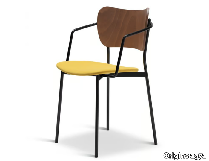 RAMI METAL 341-M - Stackable steel chair with armrests _ Origins 1971