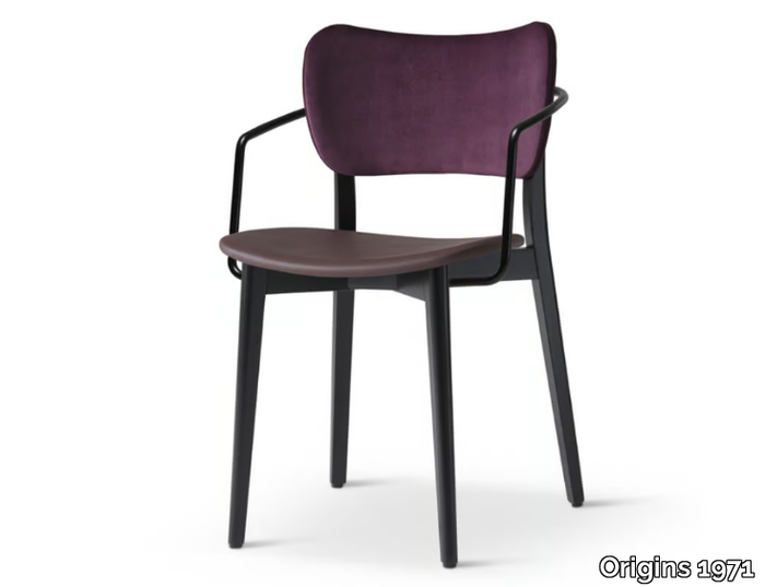 SELMA 350 - Stackable beech chair with armrests _ Origins 1971