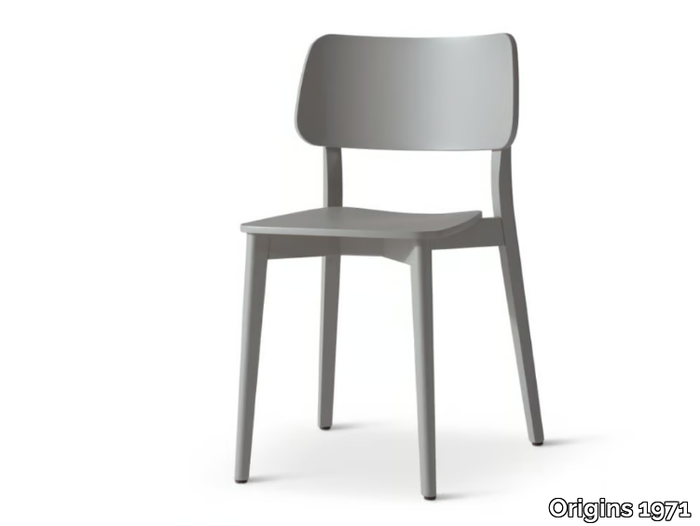 TULA 318 - Stackable beech chair open back _ Origins 1971