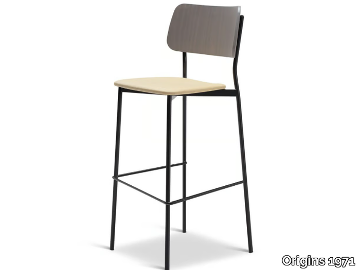 TULA METAL 325-M - High steel stool with back _ Origins 1971