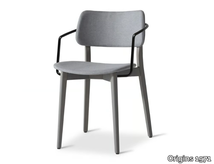 ULI 332 - Stackable beech chair with armrests _ Origins 1971