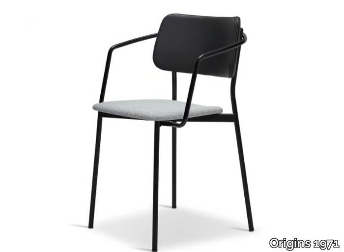 ULI METAL 331-M - Stackable steel chair with armrests _ Origins 1971