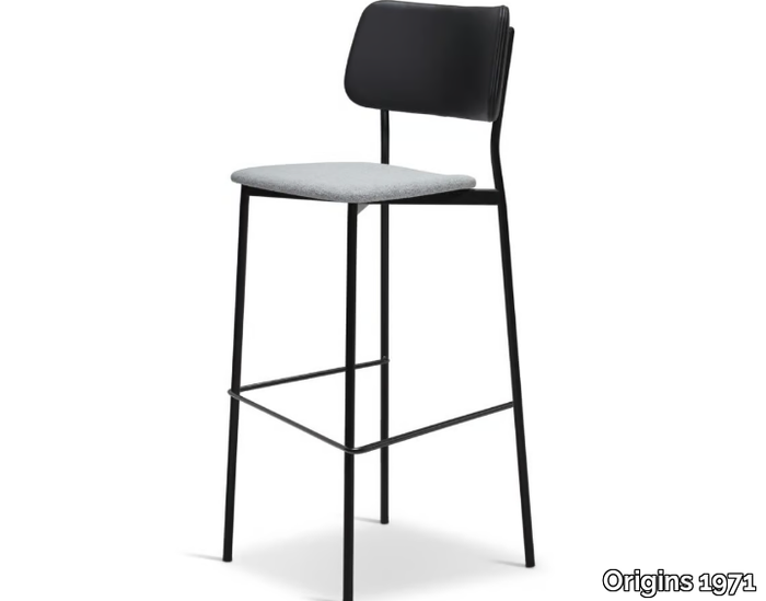 ULI METAL 334-M - High steel stool with footrest _ Origins 1971