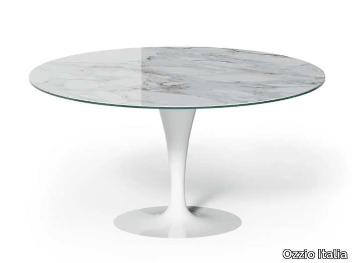 ECLIPSE FISSO - Round glass table _ Ozzio Italia