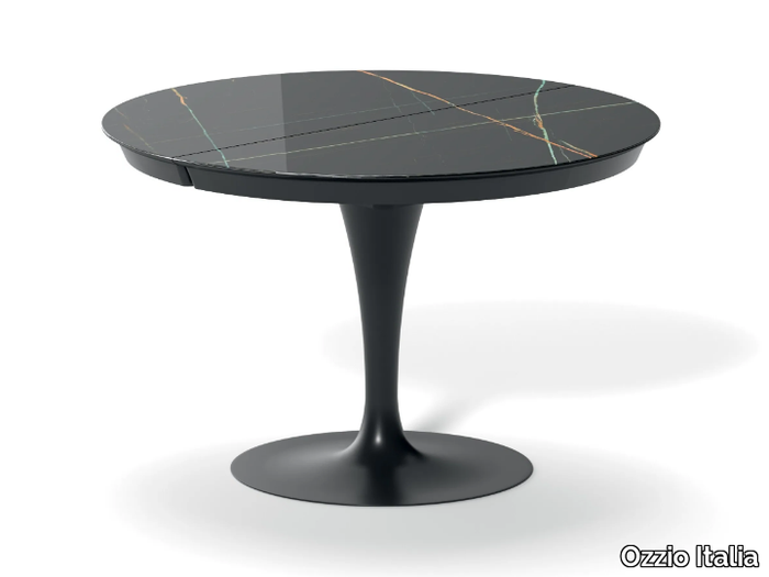 ECLIPSE - Extending round crystal table _ Ozzio Italia