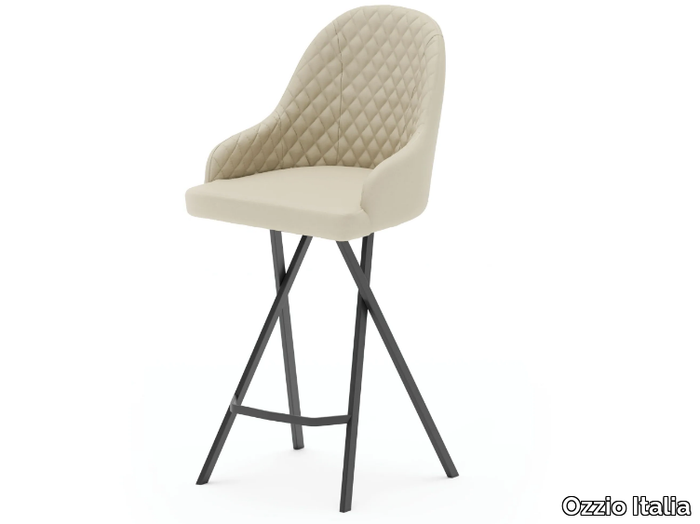 FEBO - High upholstered leather stool _ Ozzio Italia