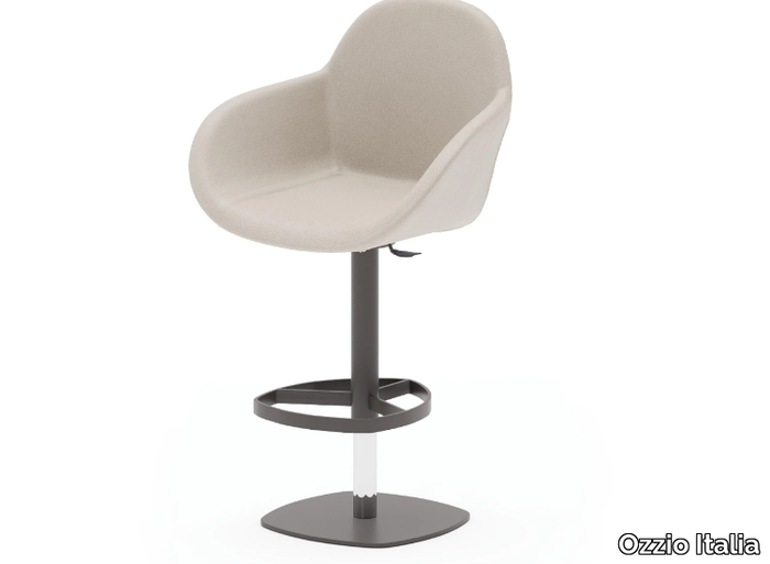 OSCAR - Upholstered stool height-adjustable with back _ Ozzio Italia