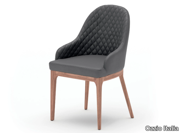 THELMA - Upholstered leather chair _ Ozzio Italia
