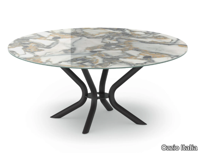 CIRKLE FISSO - Round ceramic table _ Ozzio Italia