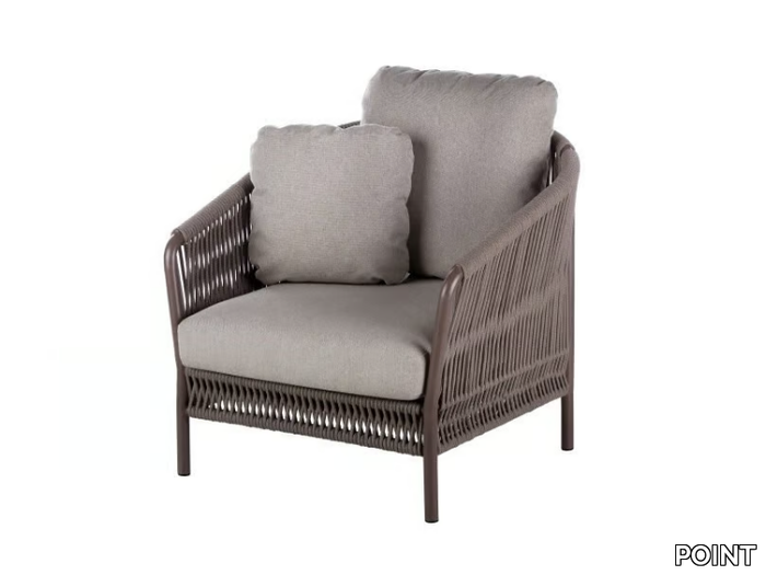 WEAVE - Rope garden armchair with armrests _ POINT