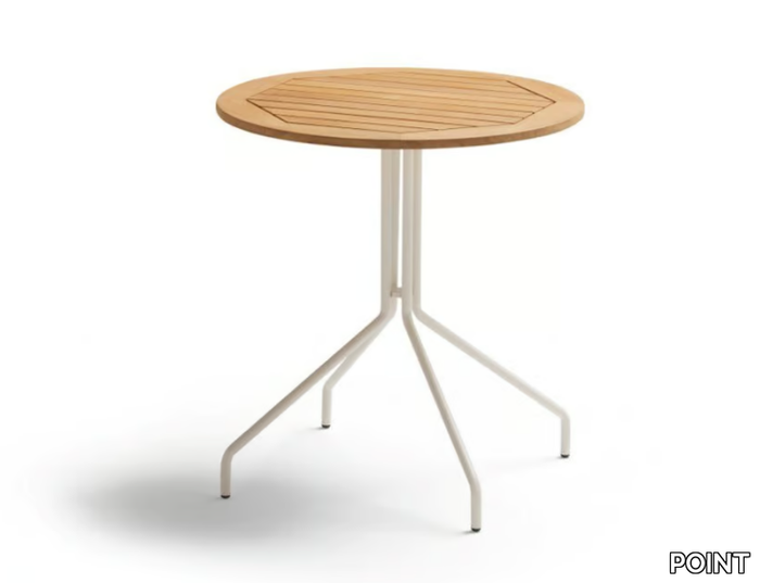 WEAVE - Round teak dining table _ POINT