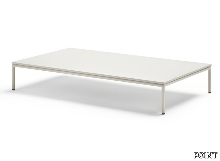 CITY - Rectangular aluminium garden side table with porcelain top _ POINT