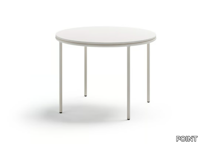 CITY - Round aluminium garden side table with porcelain top _ POINT