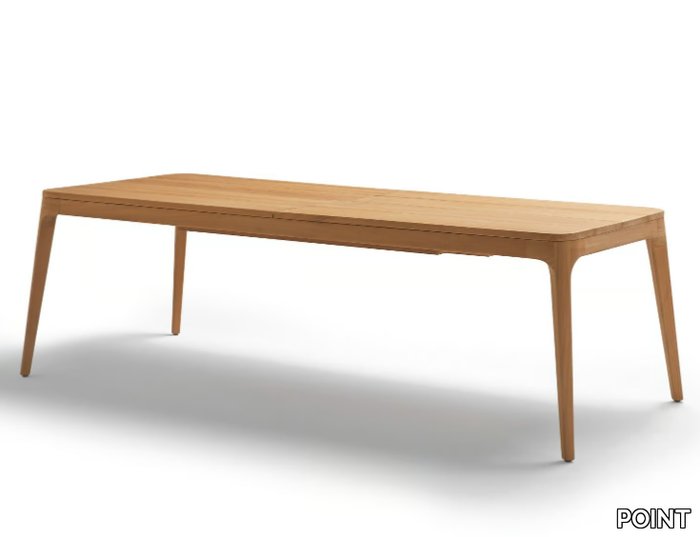 PARALEL - Extending rectangular teak garden table _ POINT