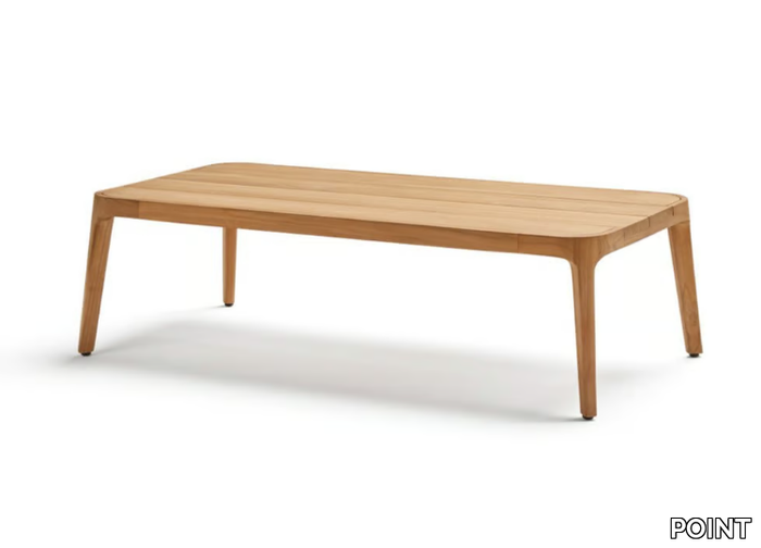 PARALEL - Rectangular teak garden side table _ POINT