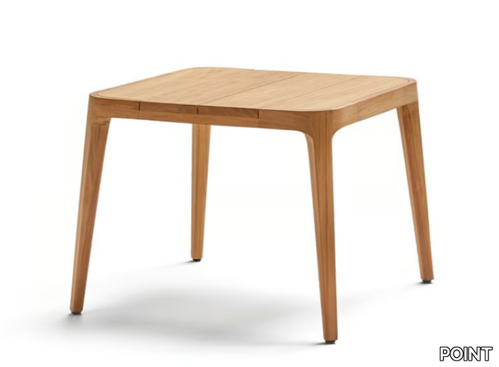 PARALEL - Square teak garden side table _ POINT