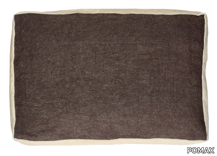 BORDERS - Solid-color rectangular linen cushion _ POMAX