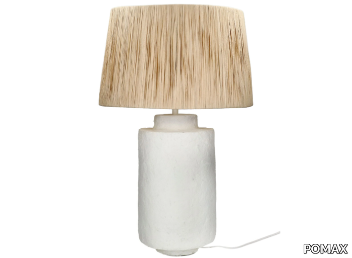 FELISA - Papier mache and raffia table lamp _ POMAX