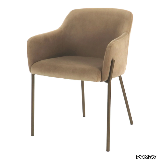 LOUISE - Velvet chair with armrests _ POMAX