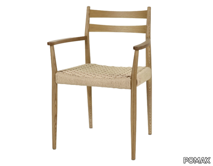 MINOU - Beech chair with armrests _ POMAX