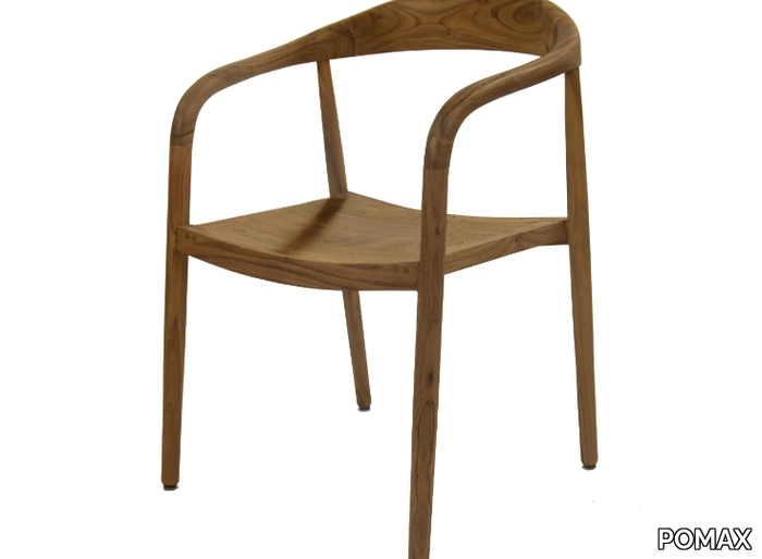 ROMEO - Acacia chair with armrests _ POMAX